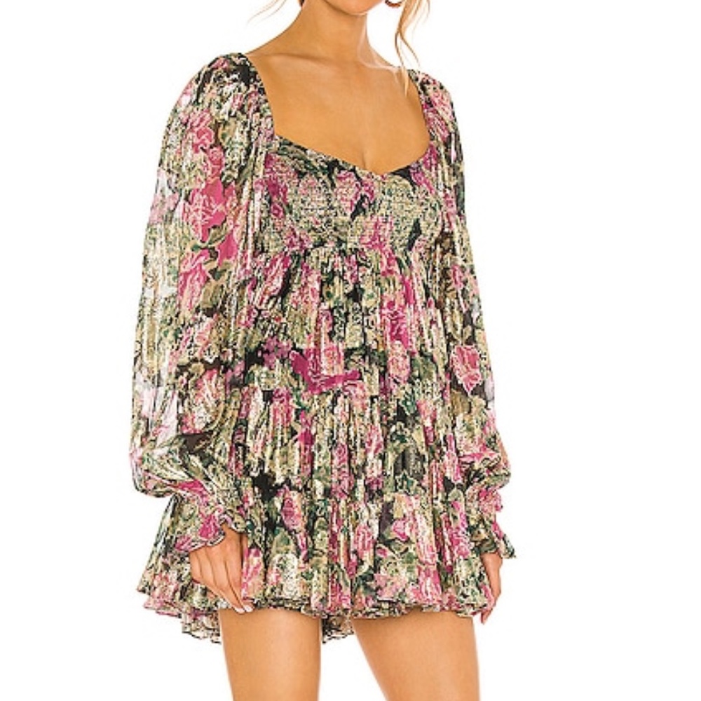 Hemant and Nandita Black Floral Dress